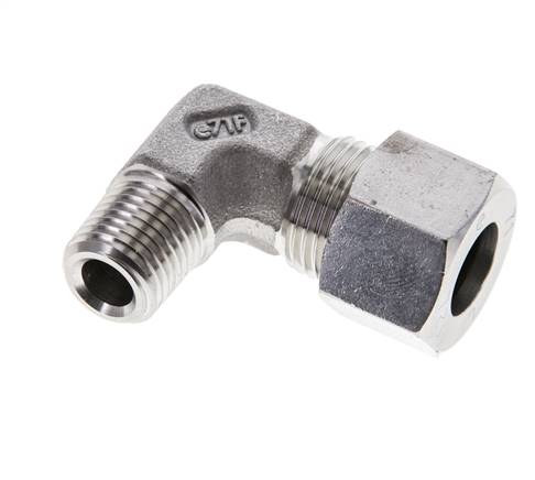 1/4'' NPT Außengewinde x 12L Edelstahl 90 Grad Ellenbogen Schneidring 315 Bar DIN 2353