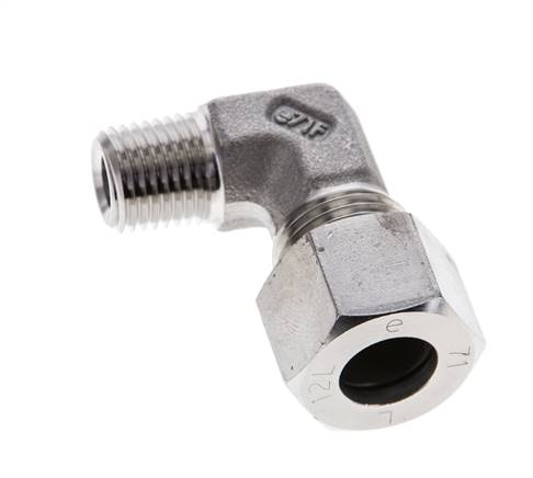 1/4'' NPT Außengewinde x 12L Edelstahl 90 Grad Ellenbogen Schneidring 315 Bar DIN 2353