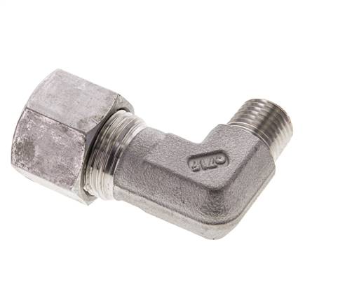 1/4'' NPT Außengewinde x 12S Edelstahl 90 Grad Winkel Schneidring 630 Bar DIN 2353