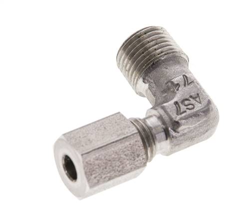 1/8'' NPT Außengewinde x 4LL Edelstahl 90 Grad Ellenbogen Schneidring 100 Bar DIN 2353