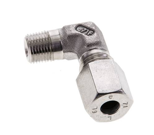 1/8'' NPT Außengewinde x 6L Edelstahl 90 Grad Ellenbogen Schneidring 315 Bar DIN 2353