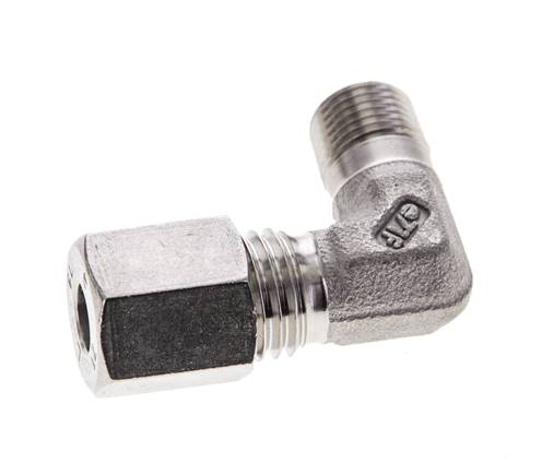 1/8'' NPT Außengewinde x 6L Edelstahl 90 Grad Ellenbogen Schneidring 315 Bar DIN 2353