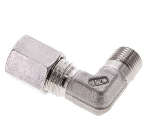 1/8'' NPT Außengewinde x 6L Edelstahl 90 Grad Ellenbogen Schneidring 315 Bar DIN 2353