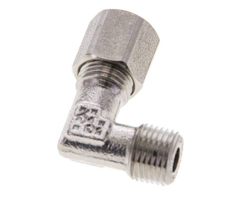 1/8'' NPT Außengewinde x 6LL Edelstahl 90 Grad Ellenbogen Schneidring 100 Bar DIN 2353