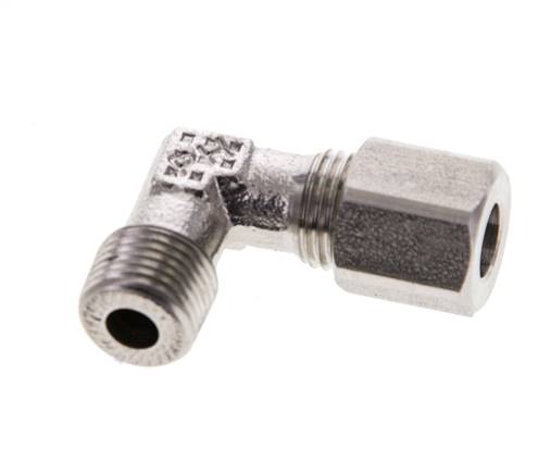 1/8'' NPT Außengewinde x 6LL Edelstahl 90 Grad Ellenbogen Schneidring 100 Bar DIN 2353