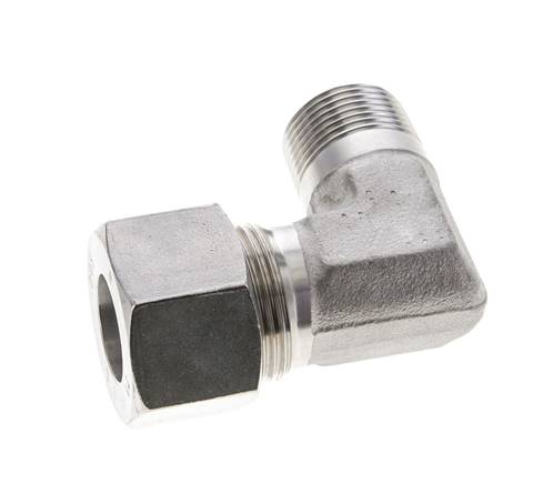 3/4'' NPT Außengewinde x 20S Edelstahl 90 Grad Ellenbogen Schneidring 400 Bar DIN 2353