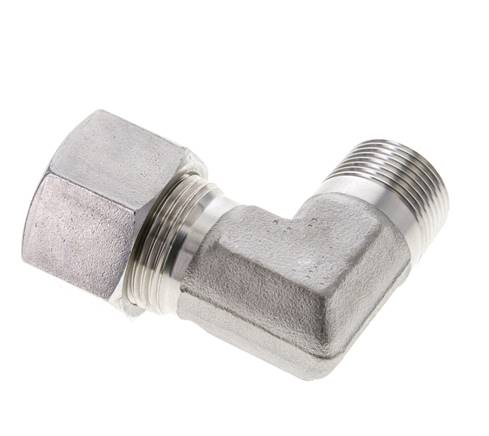 3/4'' NPT Außengewinde x 20S Edelstahl 90 Grad Ellenbogen Schneidring 400 Bar DIN 2353