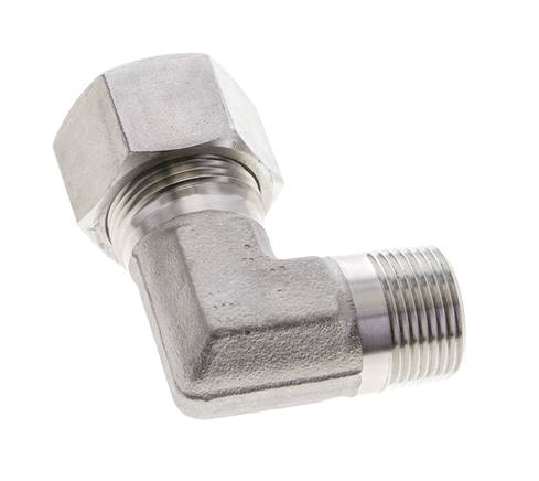 3/4'' NPT Außengewinde x 20S Edelstahl 90 Grad Ellenbogen Schneidring 400 Bar DIN 2353