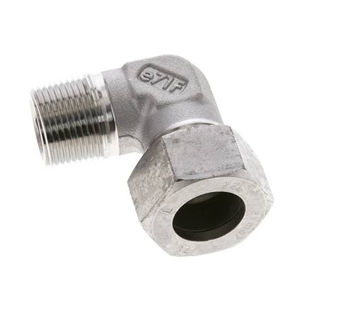 3/4'' NPT Außengewinde x 22L Edelstahl 90 Grad Ellenbogen Schneidring 160 Bar DIN 2353