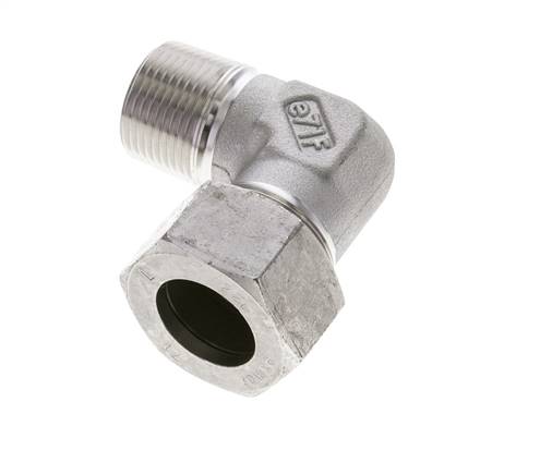 3/4'' NPT Außengewinde x 22L Edelstahl 90 Grad Ellenbogen Schneidring 160 Bar DIN 2353