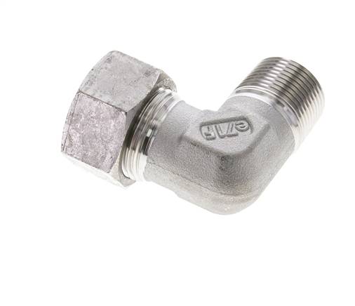 3/4'' NPT Außengewinde x 22L Edelstahl 90 Grad Ellenbogen Schneidring 160 Bar DIN 2353