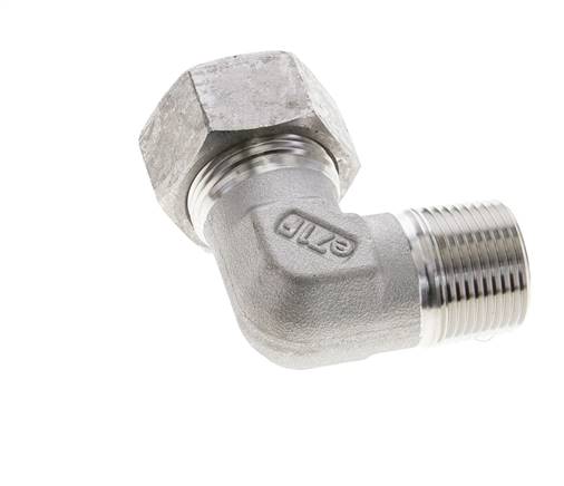 3/4'' NPT Außengewinde x 22L Edelstahl 90 Grad Ellenbogen Schneidring 160 Bar DIN 2353