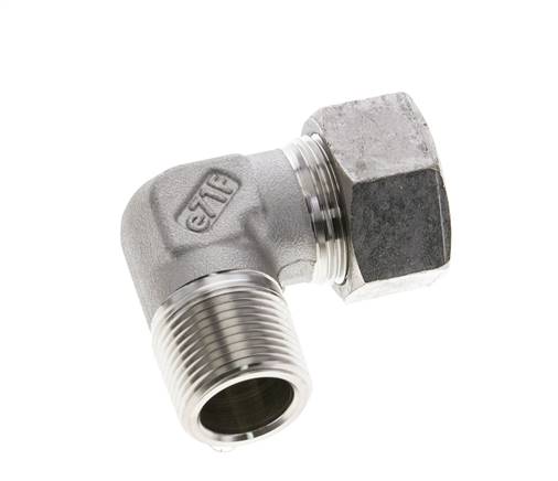 3/4'' NPT Außengewinde x 22L Edelstahl 90 Grad Ellenbogen Schneidring 160 Bar DIN 2353