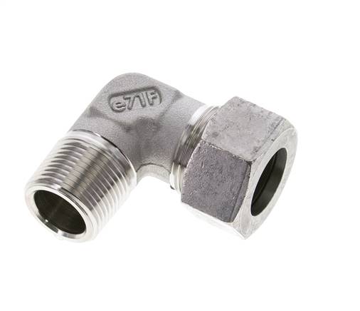 3/4'' NPT Außengewinde x 22L Edelstahl 90 Grad Ellenbogen Schneidring 160 Bar DIN 2353