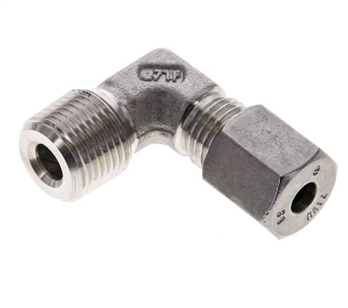 3/8'' NPT Außengewinde x 6S Edelstahl 90 Grad Winkel Schneidring 630 Bar DIN 2353