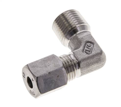 3/8'' NPT Außengewinde x 6S Edelstahl 90 Grad Winkel Schneidring 630 Bar DIN 2353