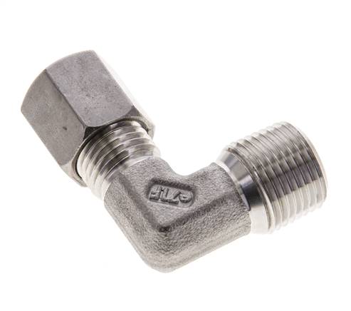 3/8'' NPT Außengewinde x 6S Edelstahl 90 Grad Winkel Schneidring 630 Bar DIN 2353