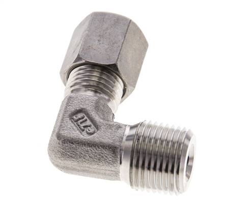 3/8'' NPT Außengewinde x 6S Edelstahl 90 Grad Winkel Schneidring 630 Bar DIN 2353