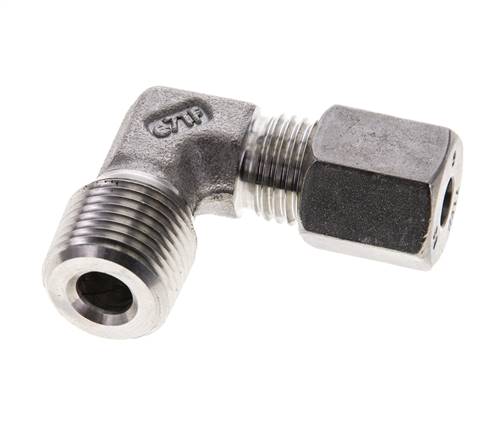 3/8'' NPT Außengewinde x 6S Edelstahl 90 Grad Winkel Schneidring 630 Bar DIN 2353