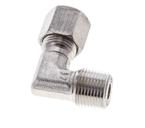 3/8'' NPT Außengewinde x 8S Edelstahl 90 Grad Winkel Schneidring 630 Bar DIN 2353