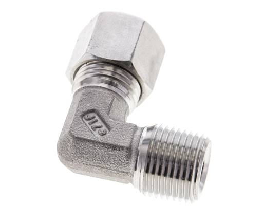 3/8'' NPT Außengewinde x 10L Edelstahl 90 Grad Ellenbogen Schneidring 315 Bar DIN 2353