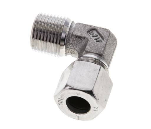 3/8'' NPT Außengewinde x 10L Edelstahl 90 Grad Ellenbogen Schneidring 315 Bar DIN 2353