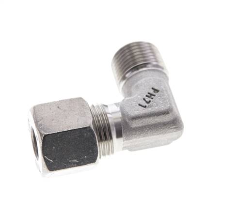 3/8'' NPT Außengewinde x 10S Edelstahl 90 Grad Ellenbogen Schneidring 630 Bar DIN 2353