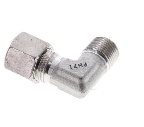 3/8'' NPT Außengewinde x 10S Edelstahl 90 Grad Ellenbogen Schneidring 630 Bar DIN 2353