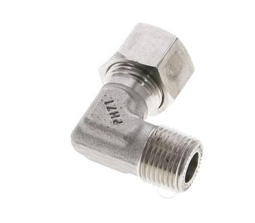 3/8'' NPT Außengewinde x 12L Edelstahl 90 Grad Ellenbogen Schneidring 315 Bar DIN 2353