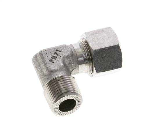 3/8'' NPT Außengewinde x 12L Edelstahl 90 Grad Ellenbogen Schneidring 315 Bar DIN 2353