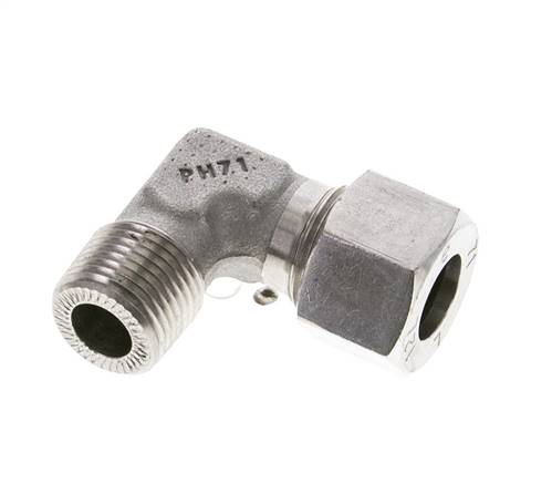 3/8'' NPT Außengewinde x 12L Edelstahl 90 Grad Ellenbogen Schneidring 315 Bar DIN 2353