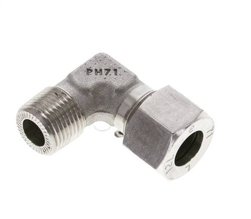 3/8'' NPT Außengewinde x 12L Edelstahl 90 Grad Ellenbogen Schneidring 315 Bar DIN 2353