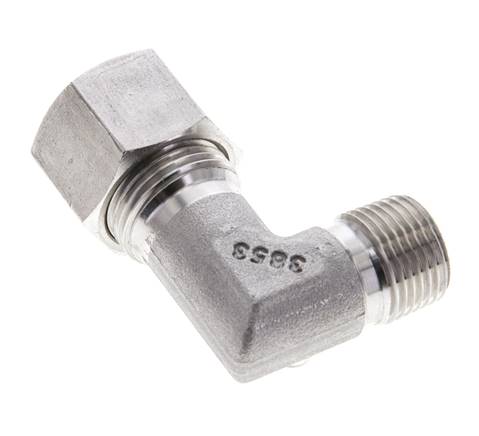 3/8'' NPT Außengewinde x 12S Edelstahl 90 Grad Winkel Schneidring 630 Bar DIN 2353