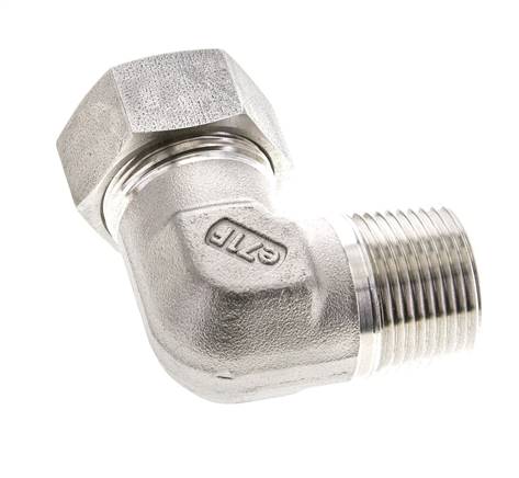1'' NPT Außengewinde x 28L Edelstahl 90 Grad Ellenbogen Schneidring 160 Bar DIN 2353