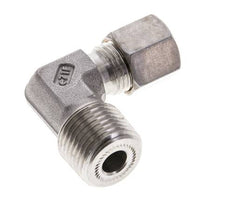 1/2'' NPT-Außengewinde x 8S Edelstahl 90-Grad-Kompressionsverschraubung 630 bar DIN 2353