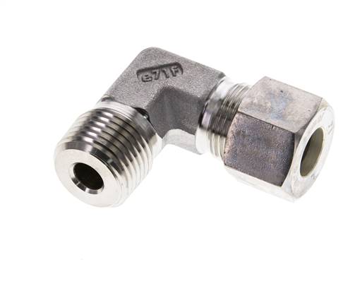 1/2'' NPT Außengewinde x 12S Edelstahl 90 Grad Winkelverschraubung 630 Bar DIN 2353