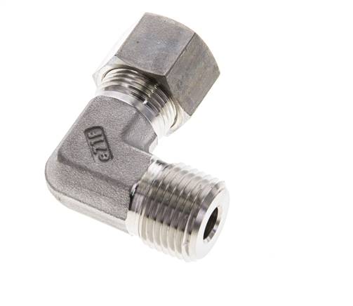 1/2'' NPT Außengewinde x 12S Edelstahl 90 Grad Winkelverschraubung 630 Bar DIN 2353