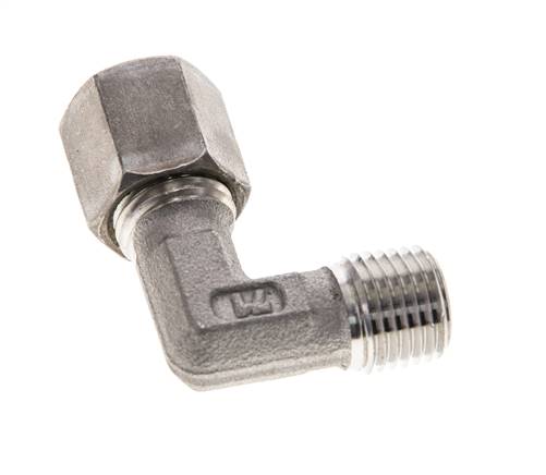 1/4'' NPT Außengewinde x 6S Edelstahl 90 Grad Winkelverschraubung 630 Bar DIN 2353