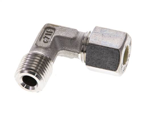 1/4'' NPT Außengewinde x 8L Edelstahl 90 Grad Winkelverschraubung 315 Bar DIN 2353