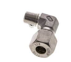 1/4'' NPT Außengewinde x 10S Edelstahl 90 Grad Winkelverschraubung 630 Bar DIN 2353