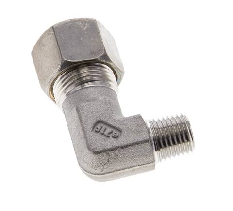 1/4'' NPT Außengewinde x 12S Edelstahl 90 Grad Winkelverschraubung 630 Bar DIN 2353