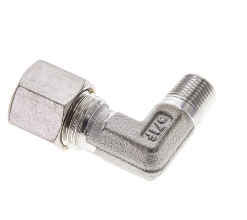 1/8'' NPT-Außengewinde x 8L Edelstahl 90-Grad-Kompressionsverschraubung 315 Bar DIN 2353