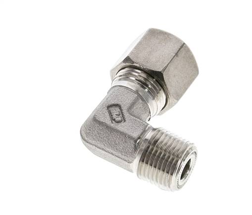 3/8'' NPT-Außengewinde x 10S Edelstahl 90-Grad-Kompressionsverschraubung 630 bar DIN 2353