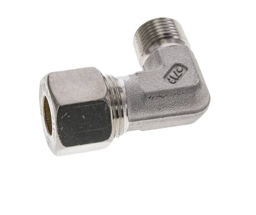 3/8'' NPT-Außengewinde x 12S Edelstahl 90-Grad-Kompressionsverschraubung 630 Bar DIN 2353