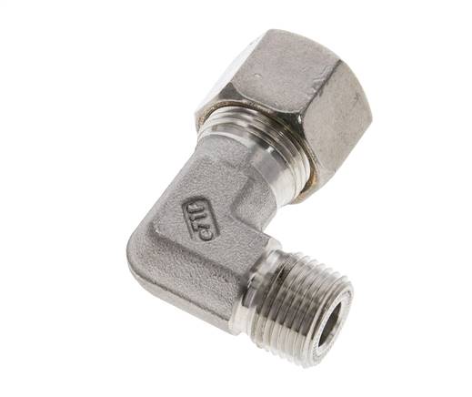 3/8'' NPT-Außengewinde x 12S Edelstahl 90-Grad-Kompressionsverschraubung 630 Bar DIN 2353