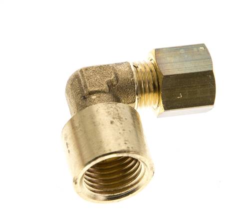 G 1/4'' x 6mm Messing 90 Grad Winkelverschraubung 150 Bar DIN EN 1254-2