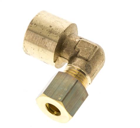 G 1/4'' x 6mm Messing 90 Grad Winkelverschraubung 150 Bar DIN EN 1254-2