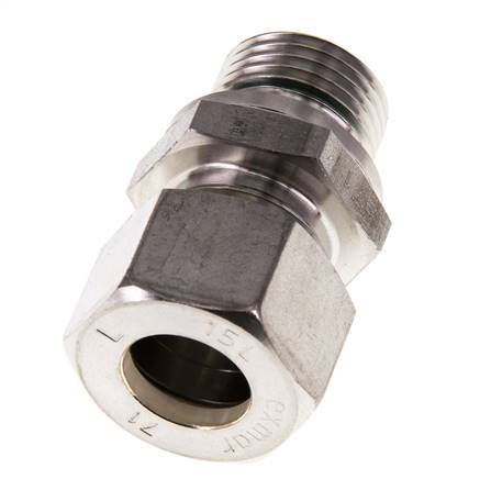 G 1/2'' Außengewinde x 15L Edelstahl-Kompressionsverschraubung mit FKM-Dichtung 315 bar DIN 2353