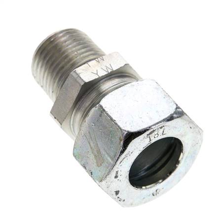 1/2'' NPT Außengewinde x 18L Verzinkter Stahl Gerade Schneidring 315 Bar DIN 2353