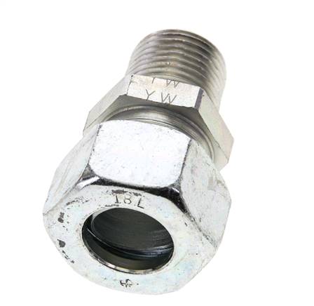 1/2'' NPT Außengewinde x 18L Verzinkter Stahl Gerade Schneidring 315 Bar DIN 2353